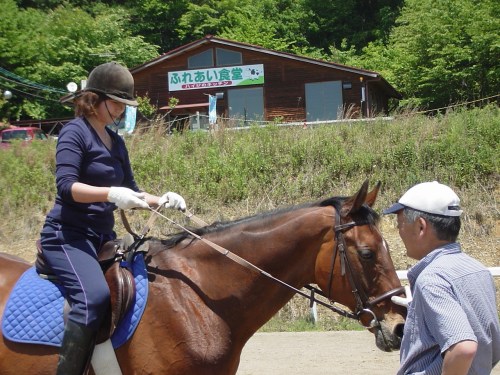 とにかく馬上に「すみません、首を下げますが大丈夫ですか」
